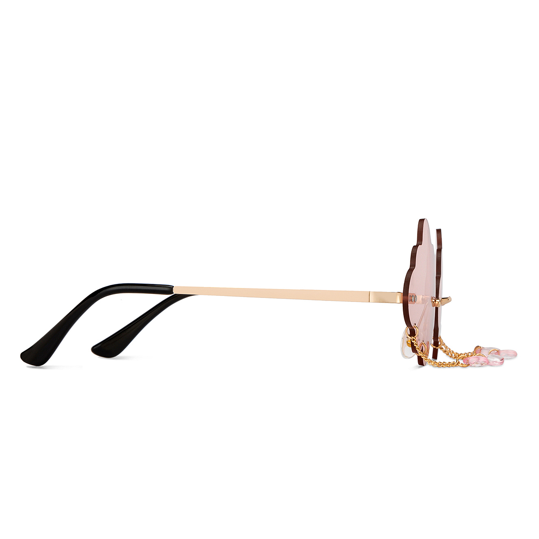 OJOS Gold Rimless Geometric left side