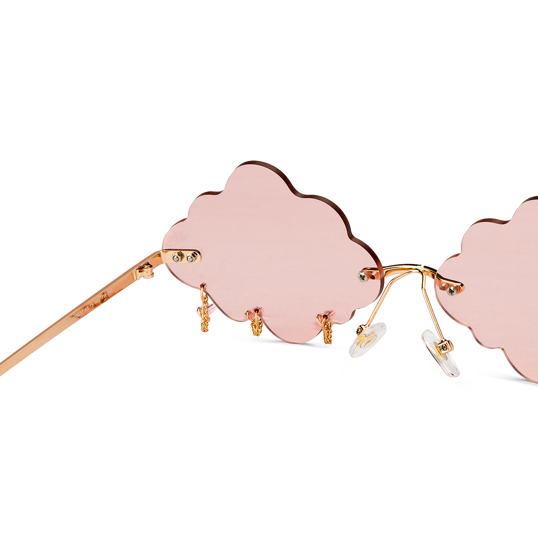 OJOS Gold Rimless Geometric right side