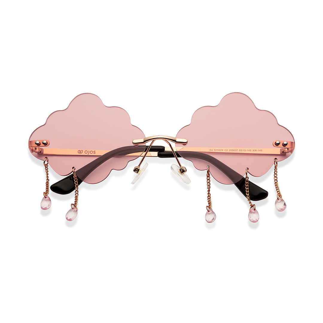 OJOS Gold Rimless Geometric left side