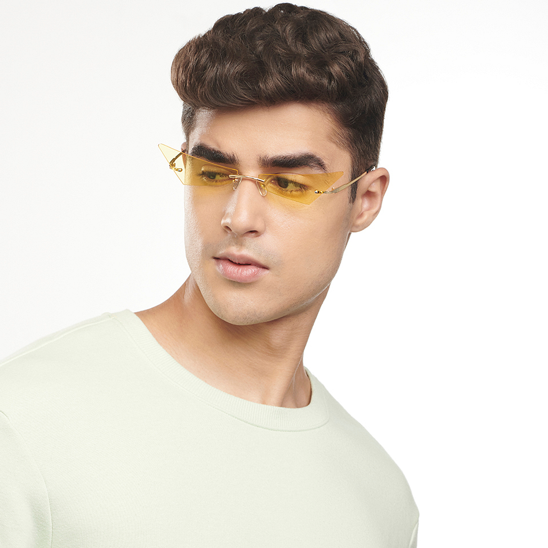 OJOS Gold Rimless Cat Eye right side