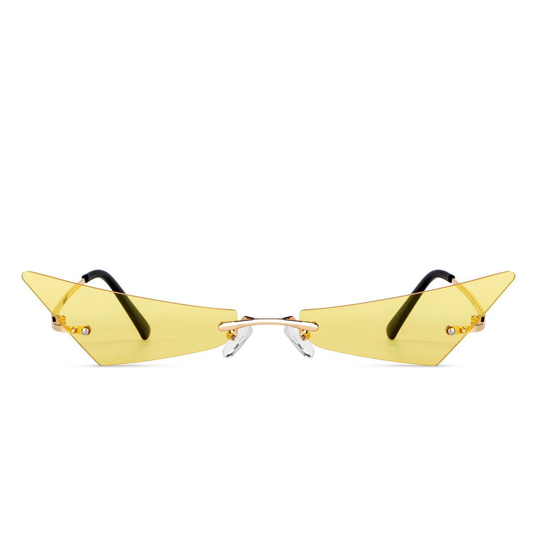 OJOS Gold Rimless Cat Eye right side