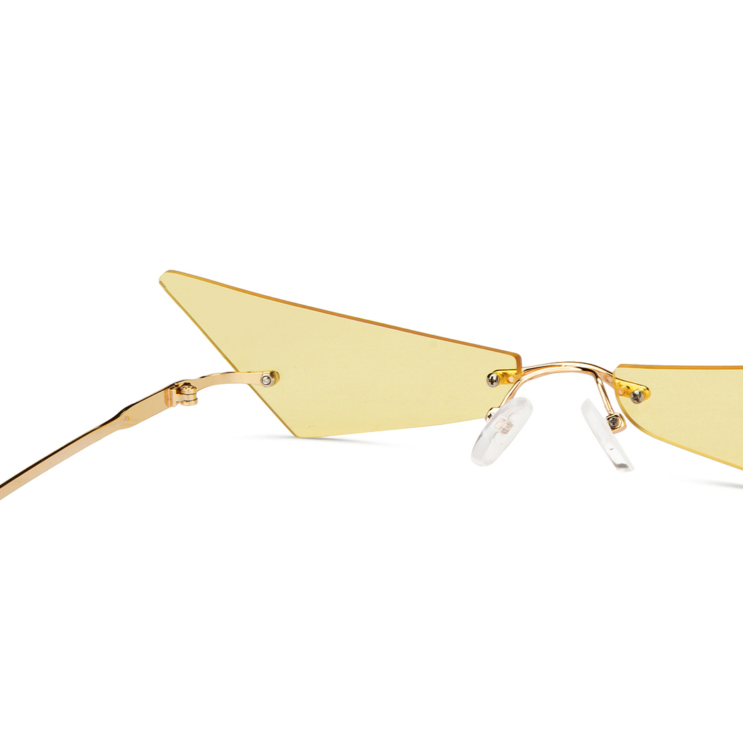 OJOS Gold Rimless Cat Eye right side