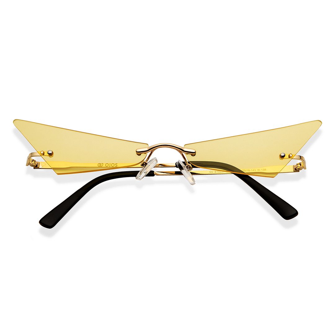 OJOS Gold Rimless Cat Eye left side
