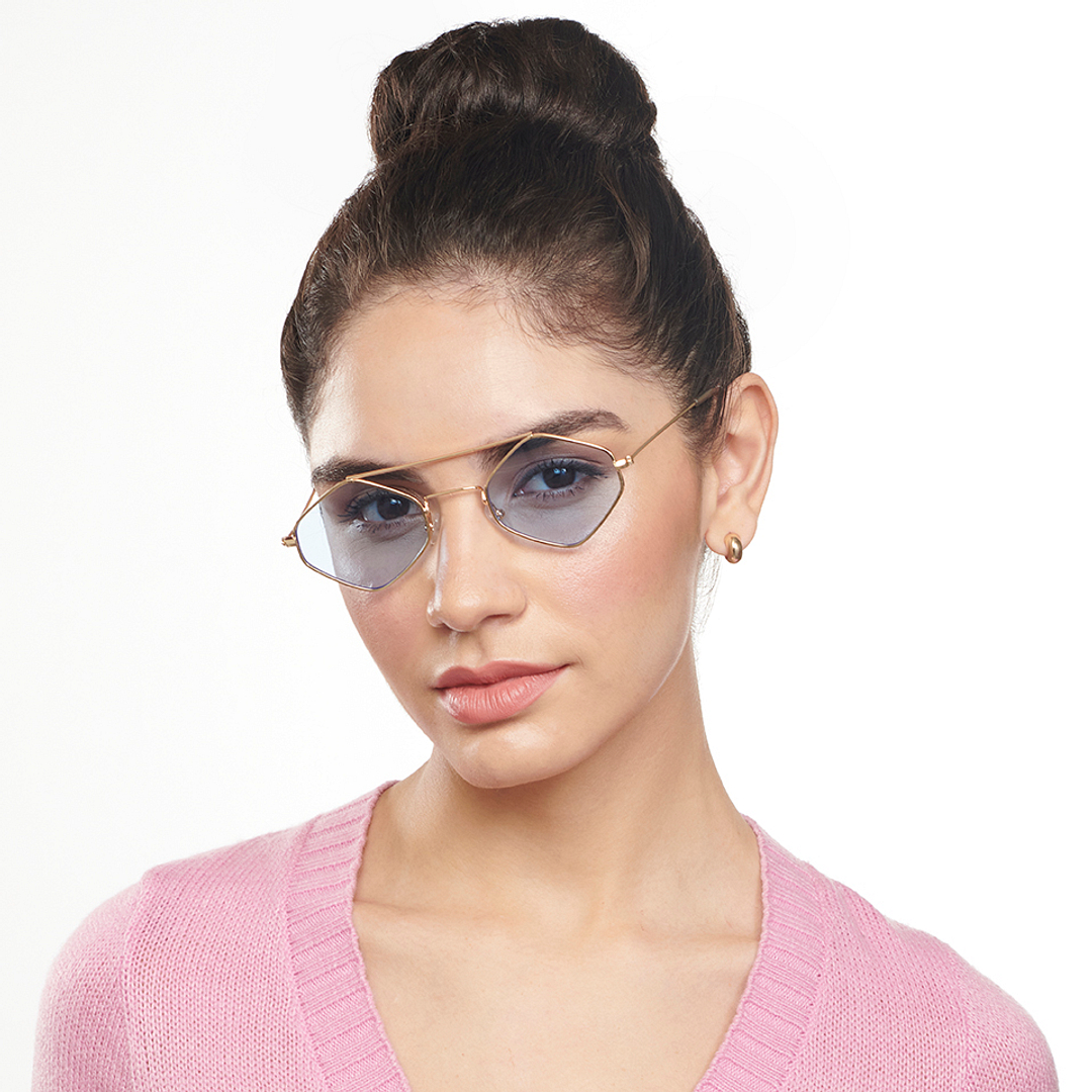 OJOS Gold Full Rim Geometric left side