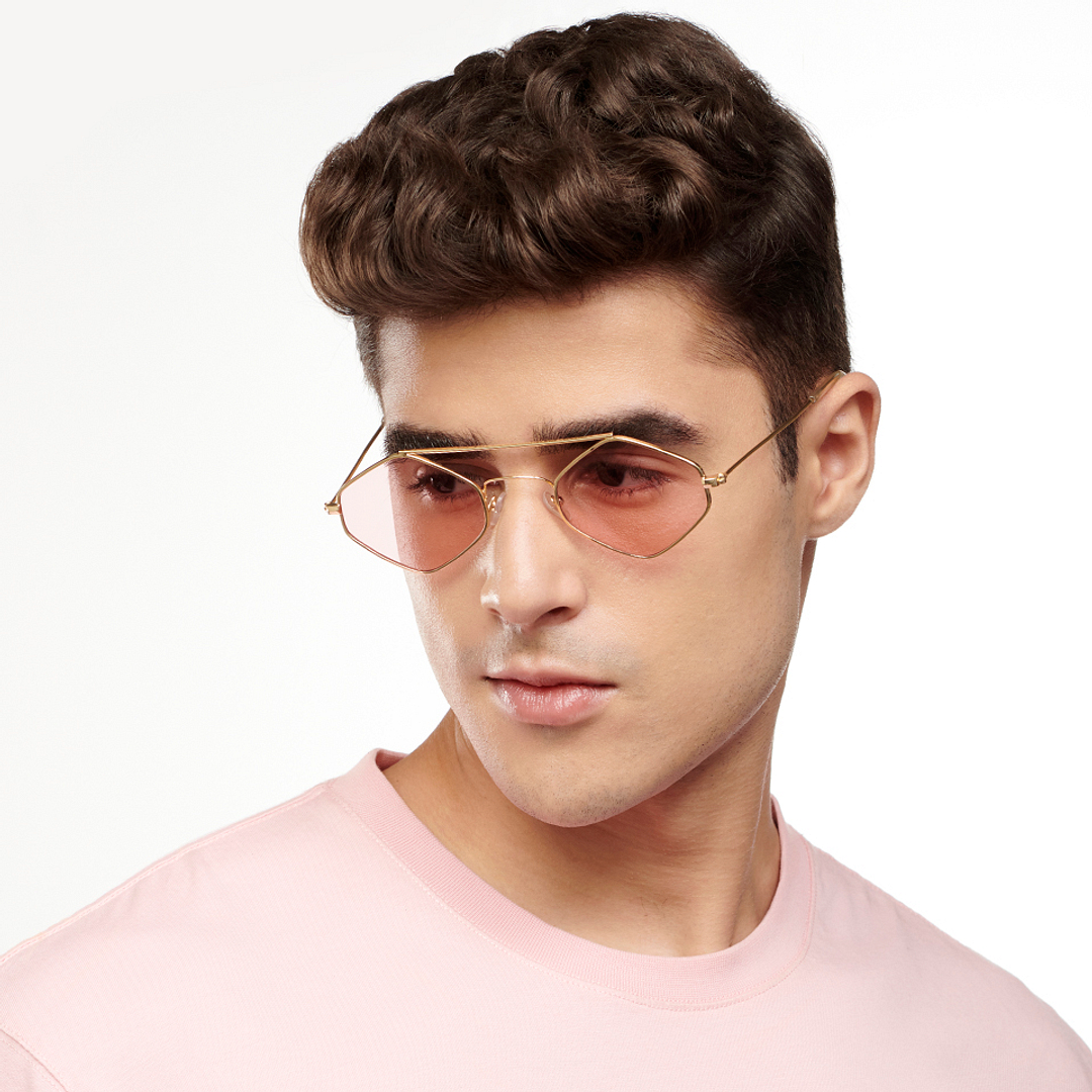 OJOS Gold Full Rim Geometric left side