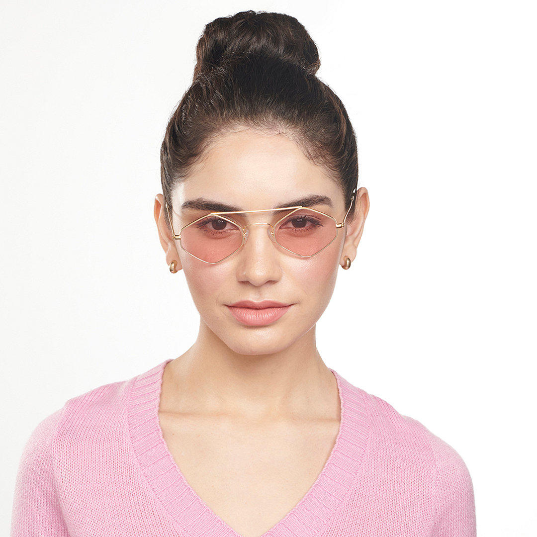 OJOS Gold Full Rim Geometric left side