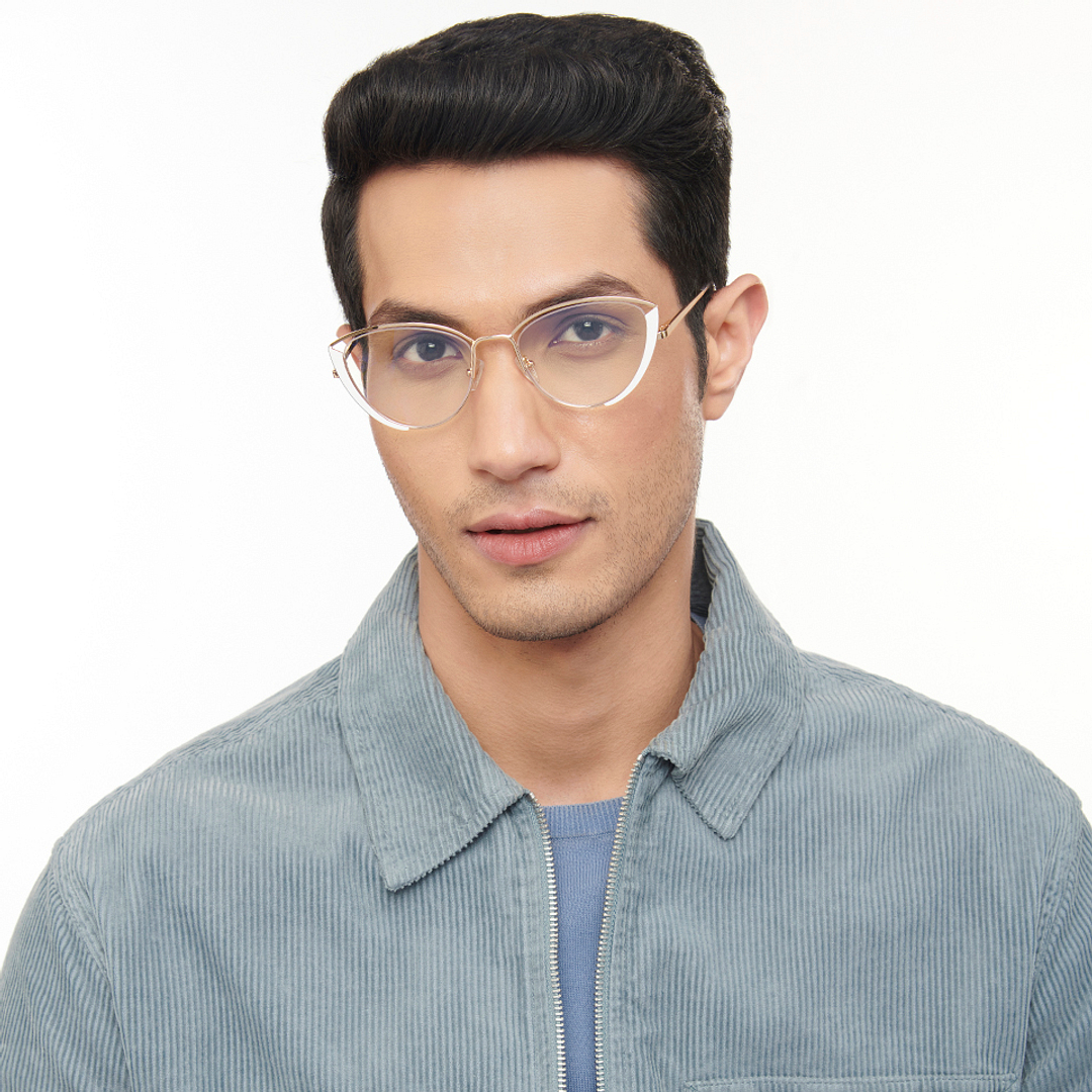 OJOS Gold Full Rim Cat Eye left side