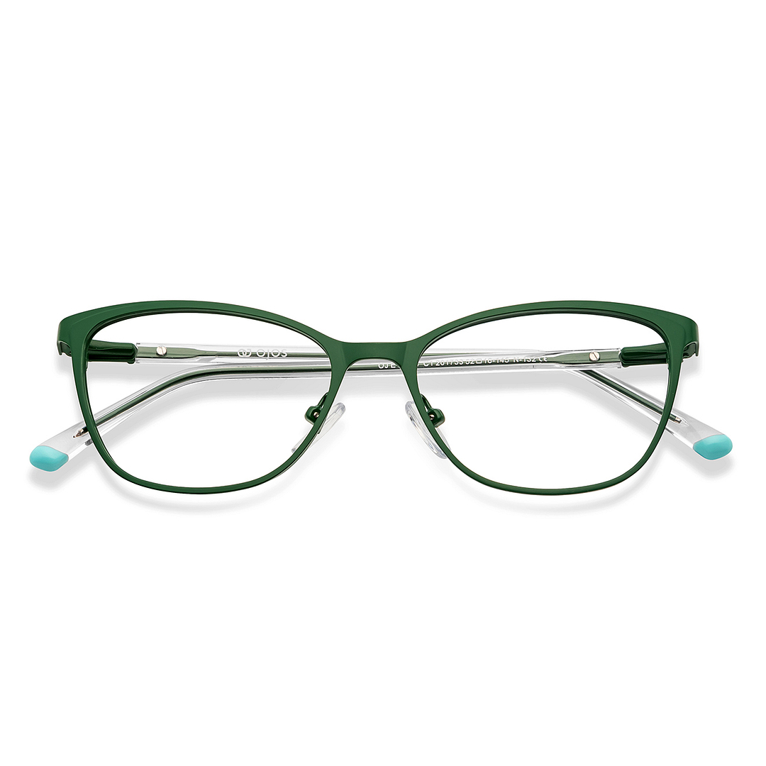 OJOS Green Full Rim Cat Eye left side
