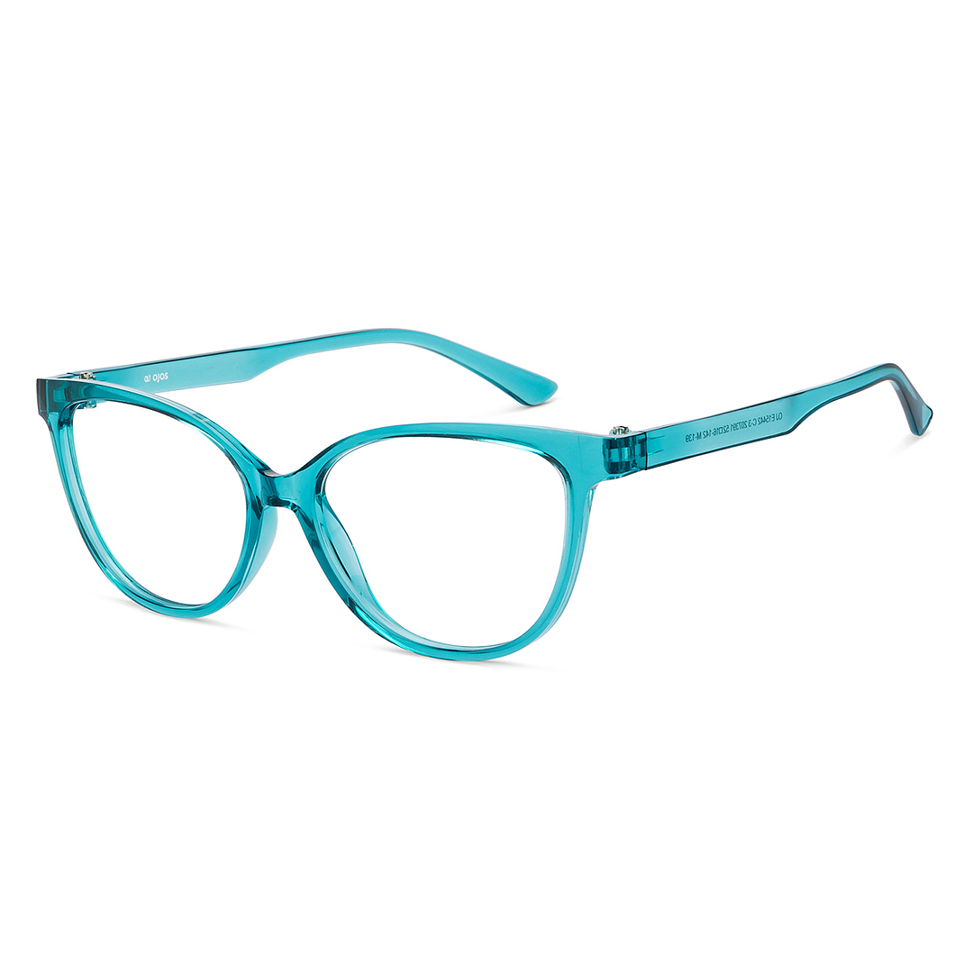 OJOS Green Transparent Full Rim Cat Eye right side