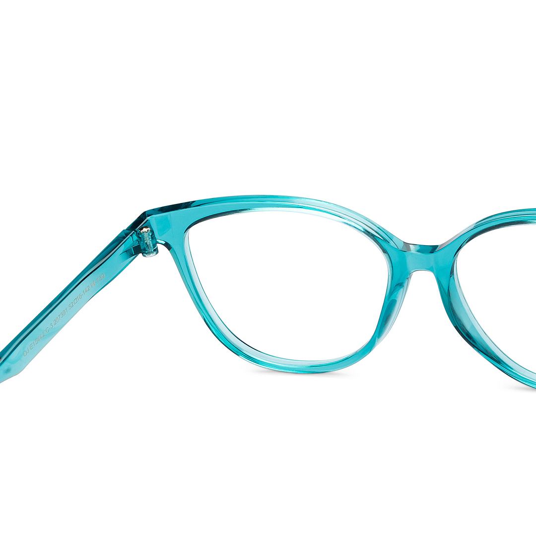 OJOS Green Transparent Full Rim Cat Eye right side