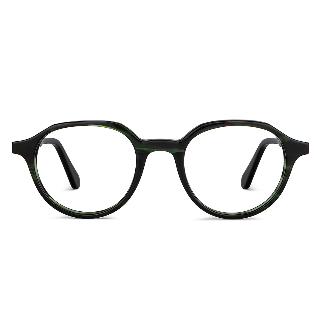 OJOS Green Transparent Full Rim Round left side