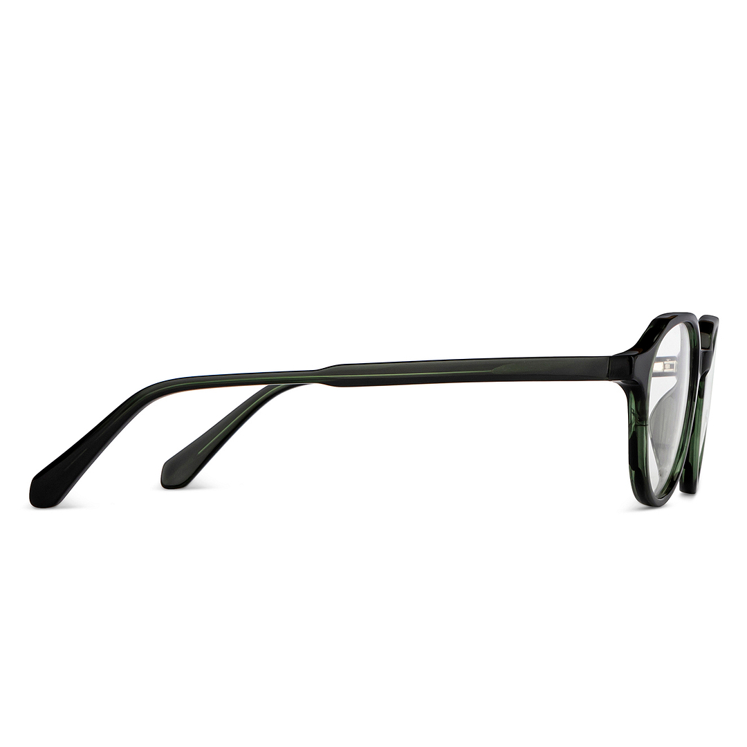 OJOS Green Transparent Full Rim Round left side