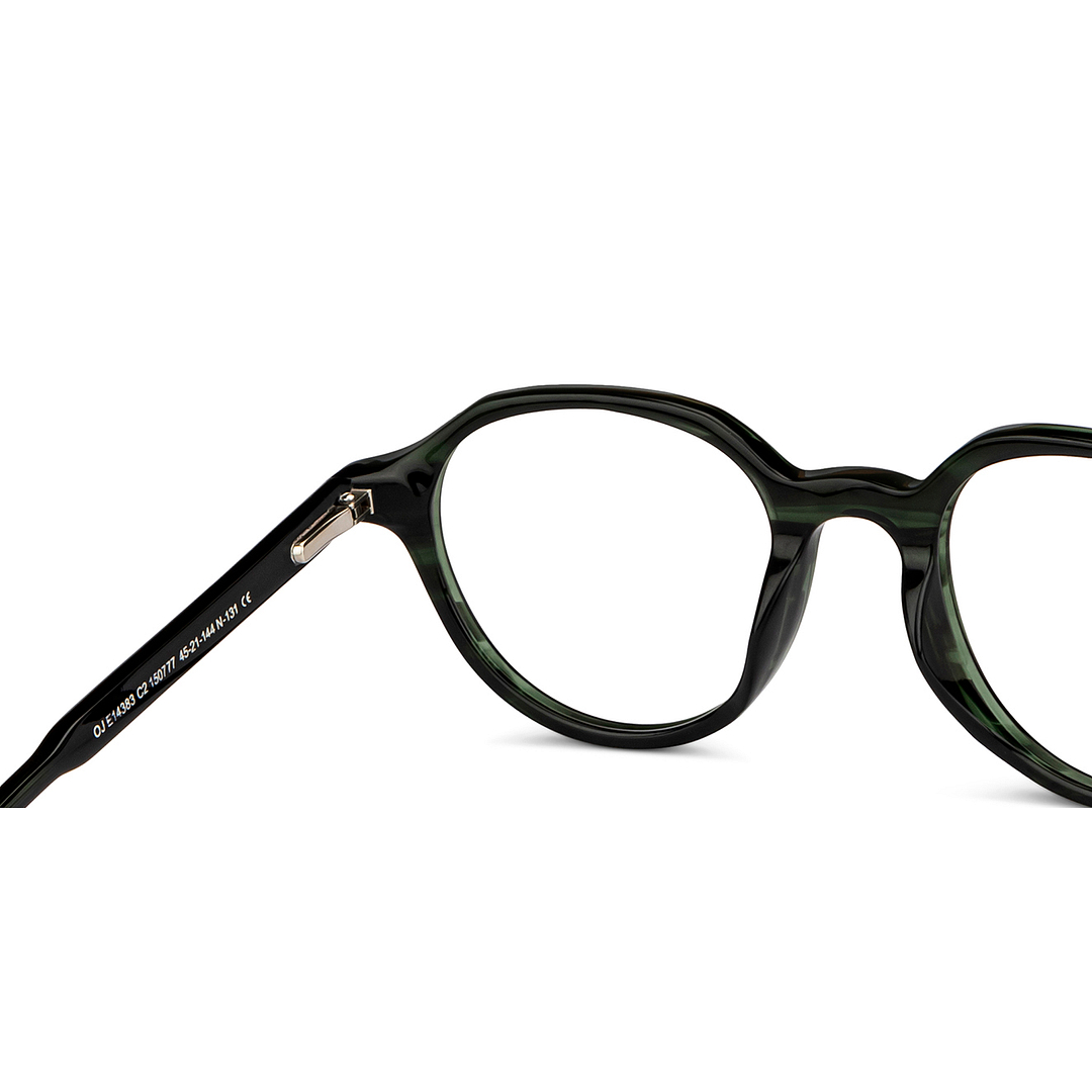 OJOS Green Transparent Full Rim Round right side
