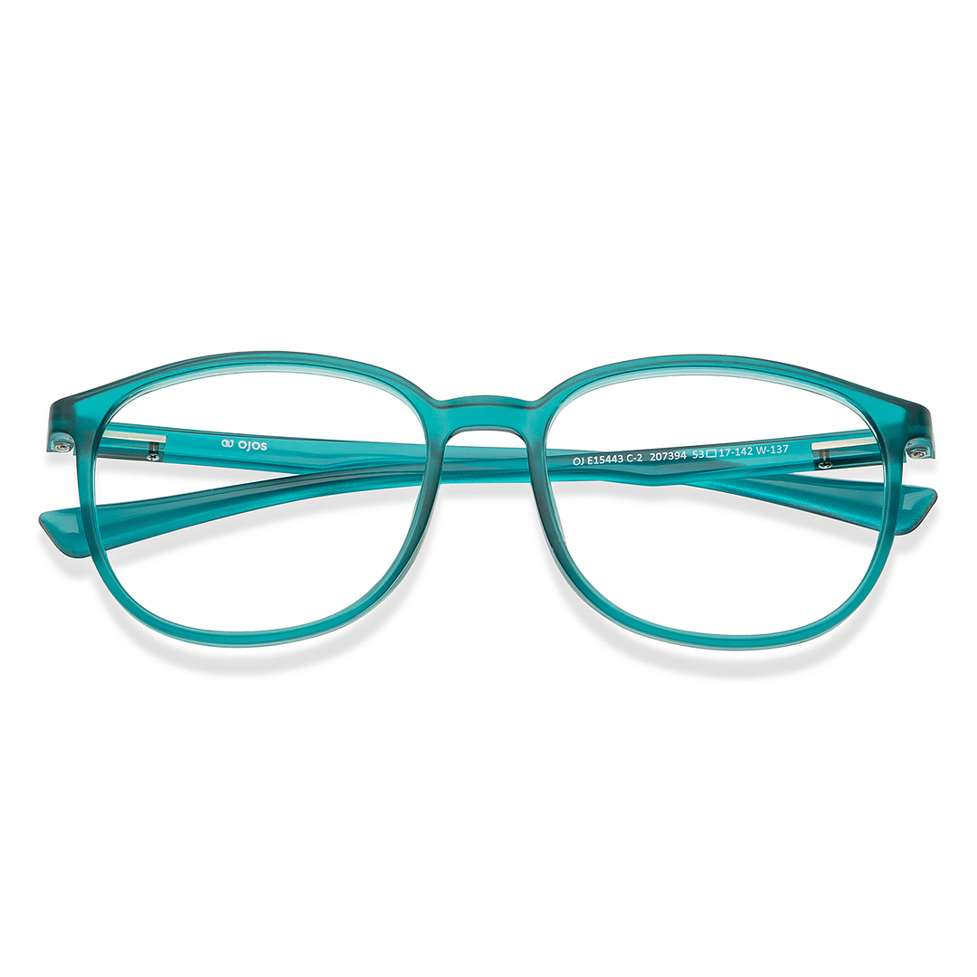OJOS Green Transparent Full Rim Square left side