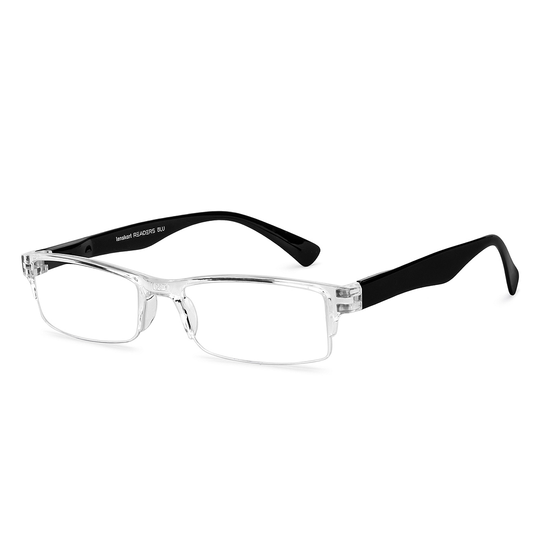 LENSKART BLU READERS Transparent Black Half Rim Rectangle LENSKART BLU READERS LR E13968 Only for 1 Prefitted Powers right side