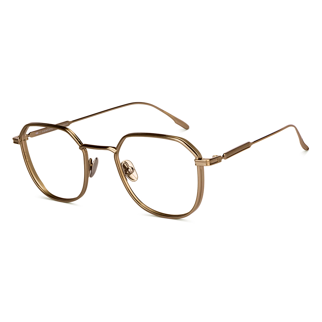 Gunmetal Full Rim Hexagonal Owndays Titanium OD E50071 Eyeglasses