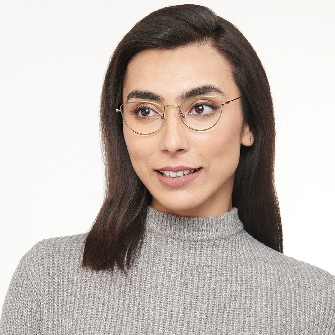 OJOS Mid Gunmetal Full Rim Cat Eye left side