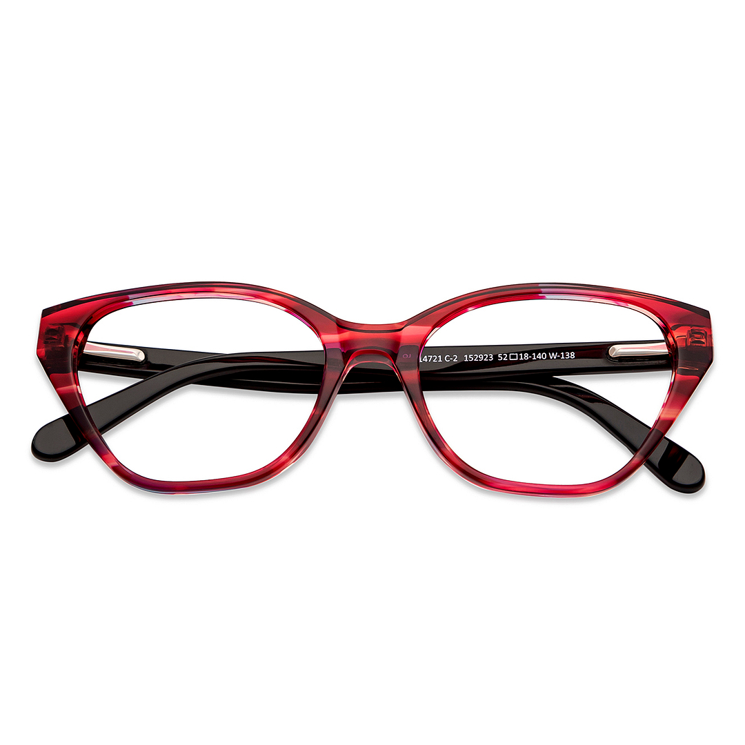 OJOS Red Full Rim Cat Eye left side