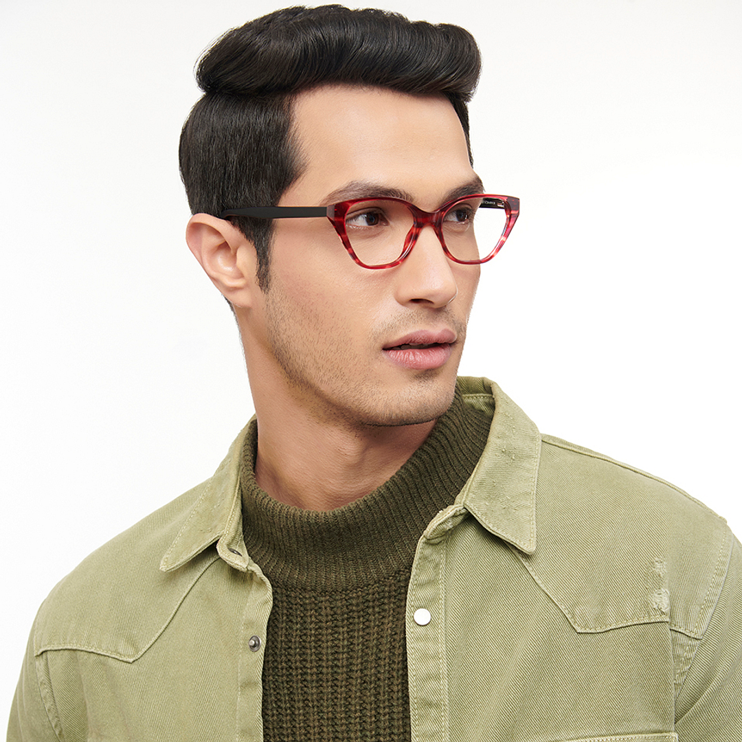 OJOS Red Full Rim Cat Eye right side