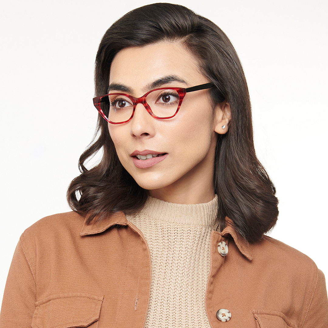 OJOS Red Full Rim Cat Eye right side