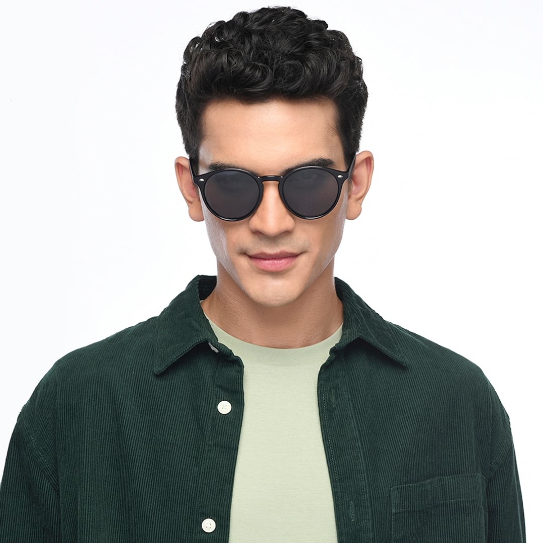 OJOS Gunmetal Full Rim Round left side