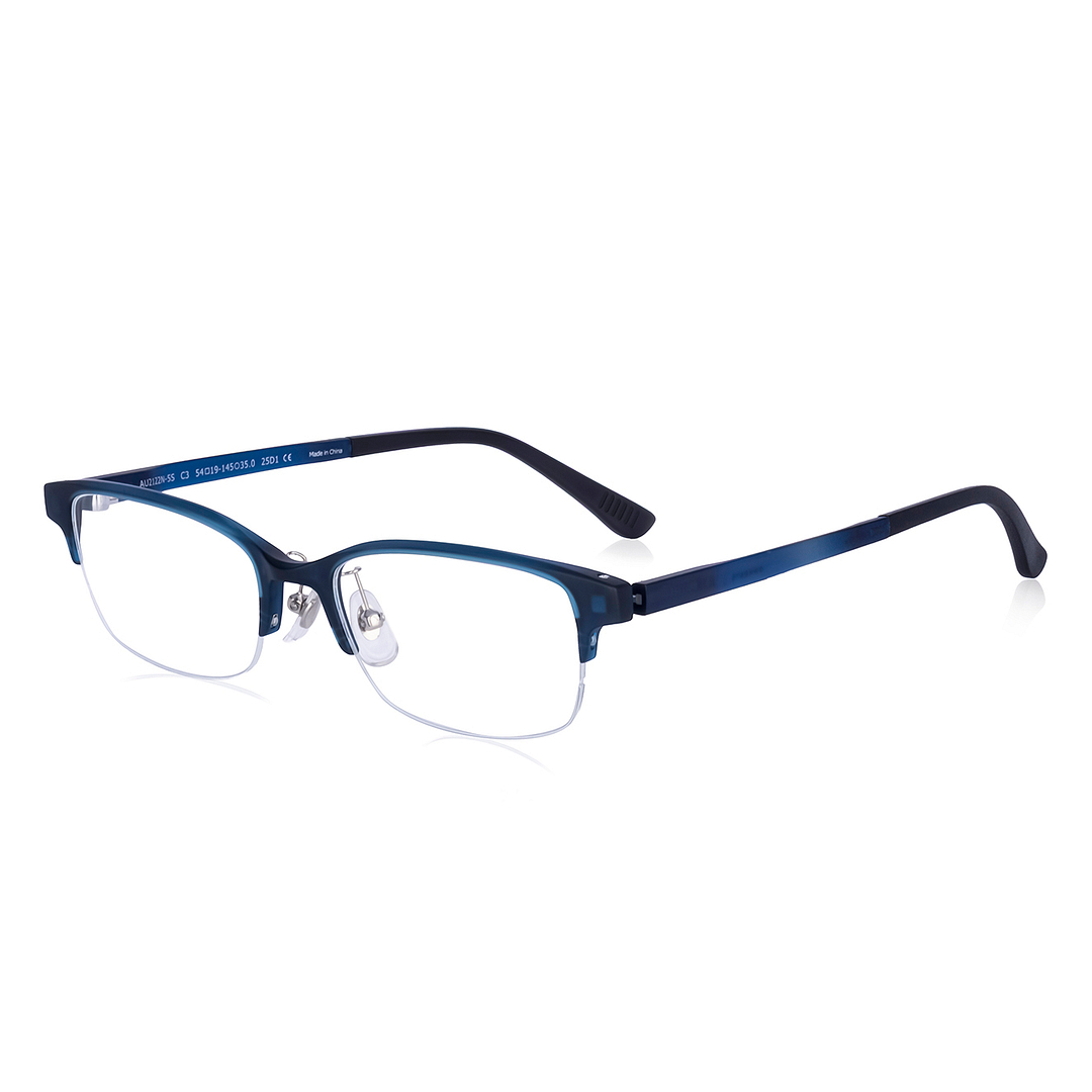 OWNDAYS | AIR Matte Navy Half Rim Browline left side