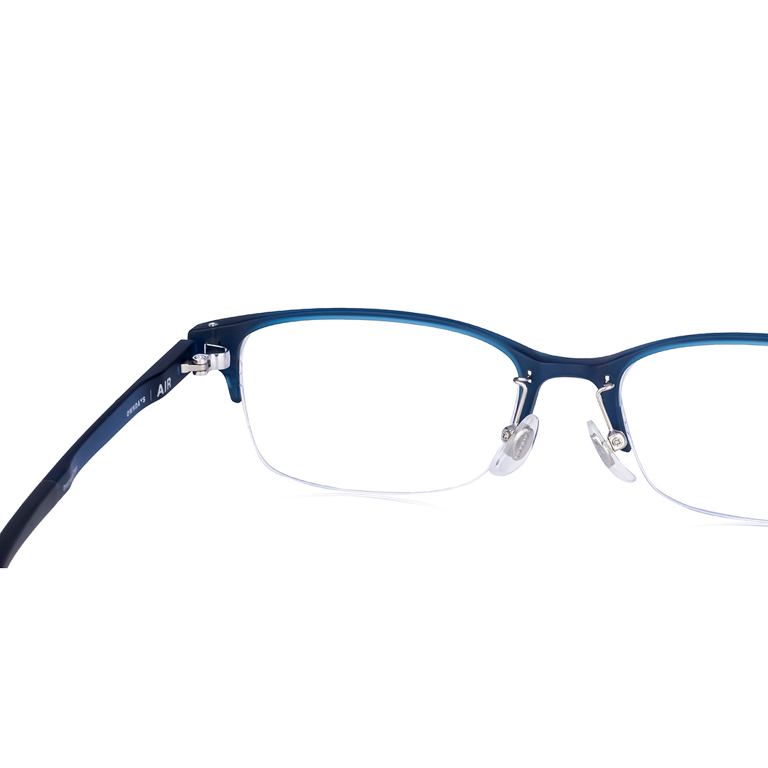 OWNDAYS | AIR Matte Navy Half Rim Browline left side