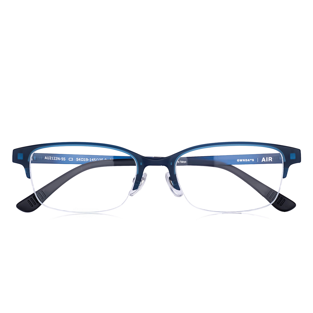 OWNDAYS | AIR Matte Navy Half Rim Browline right side