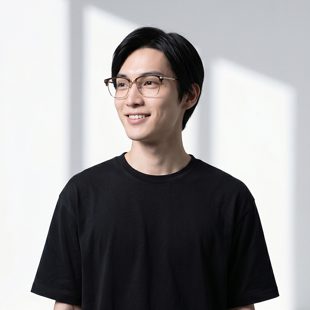 OWNDAYS | ESSENTIAL Brown Half Rim Browline right side