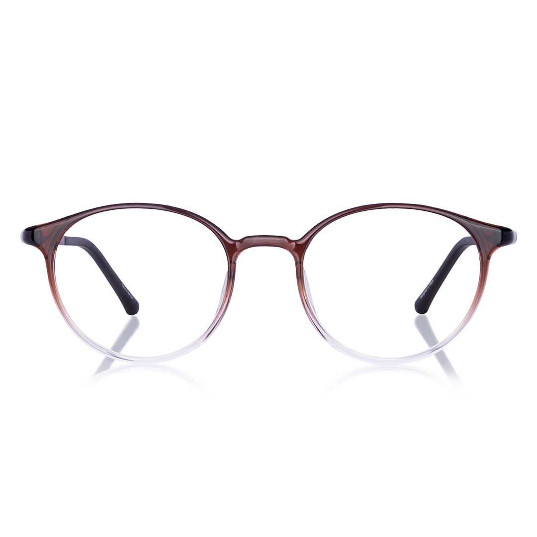 OWNDAYS | ESSENTIAL Clear Brown Full Rim Boston right side