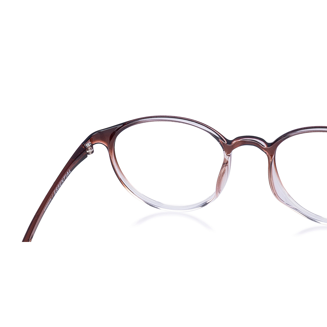 OWNDAYS | ESSENTIAL Clear Brown Full Rim Boston right side