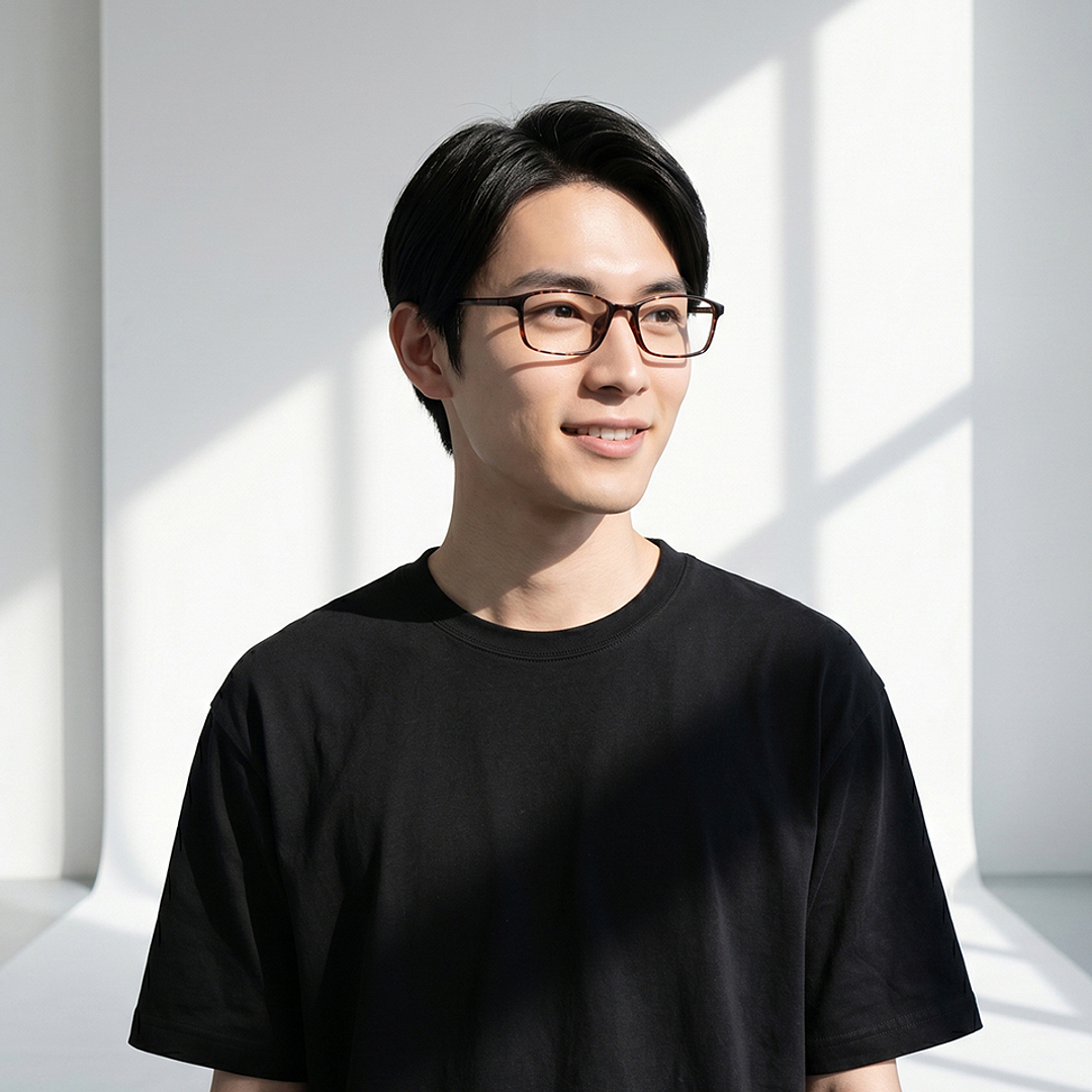 OWNDAYS | ESSENTIAL Brown Demi Full Rim Rectangle right side