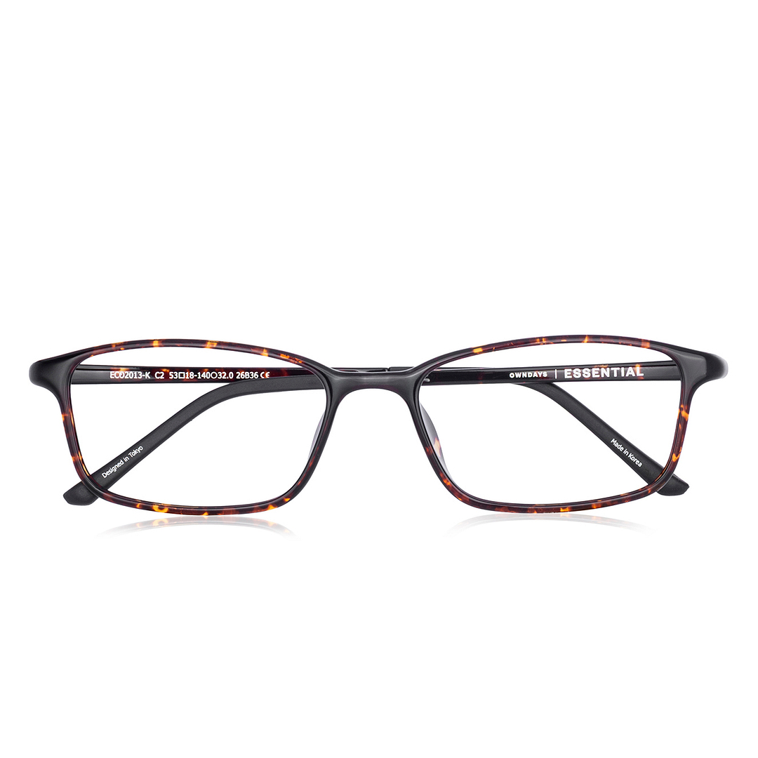 OWNDAYS | ESSENTIAL Brown Demi Full Rim Rectangle left side