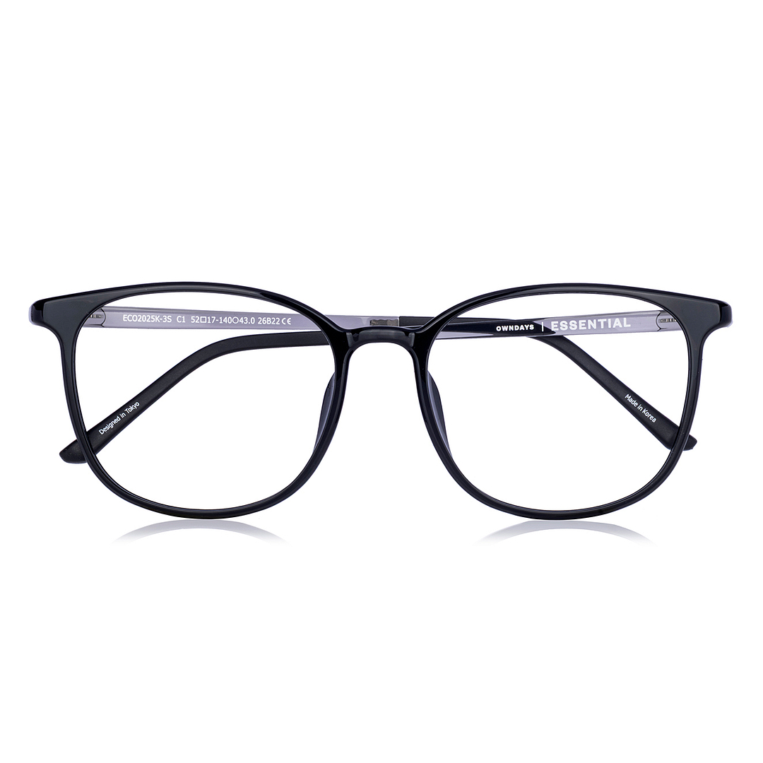 OWNDAYS | ESSENTIAL Black Full Rim Boston right side