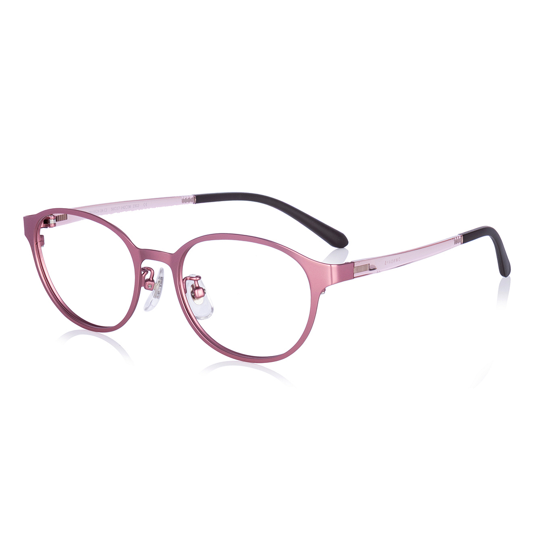 OWNDAYS | ESSENTIAL Matte Pink Full Rim Oval left side