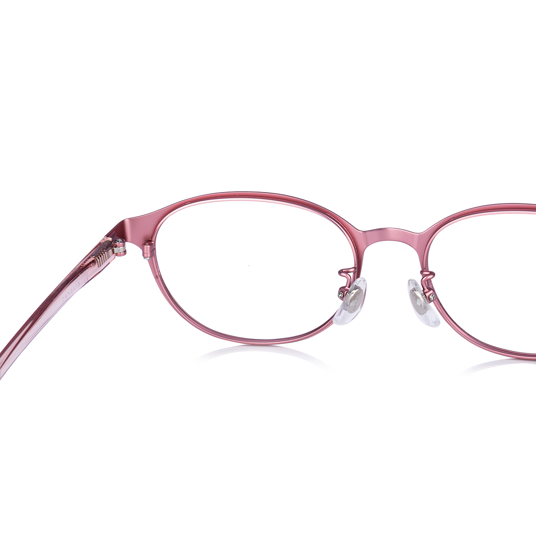 OWNDAYS | ESSENTIAL Matte Pink Full Rim Oval left side
