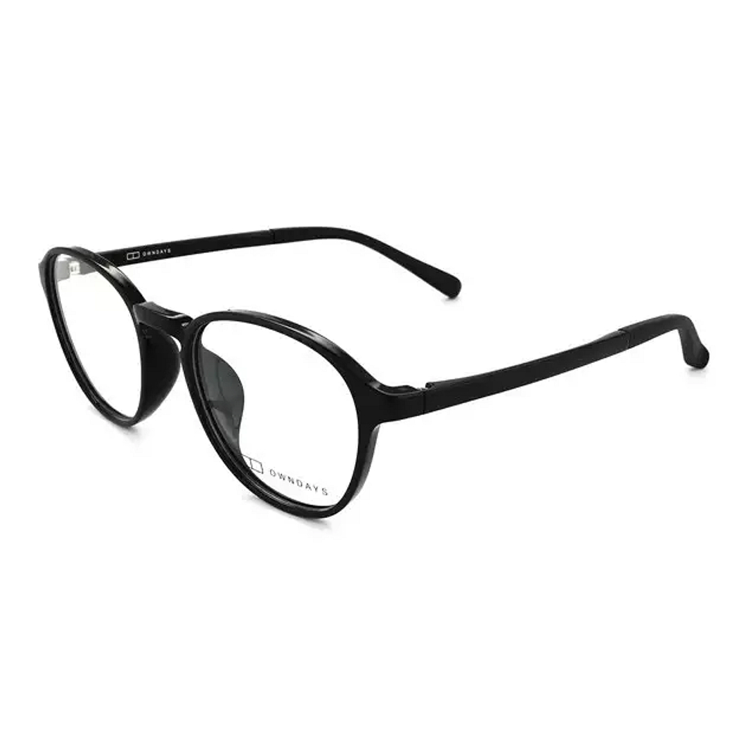 OWNDAYS | ESSENTIAL Black Full Rim Boston left side