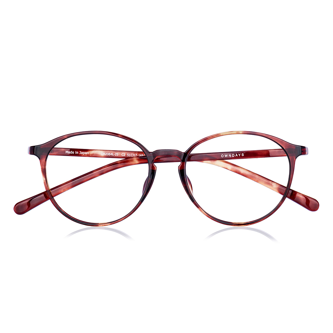 OWNDAYS | ESSENTIAL Brown Demi Full Rim Boston left side