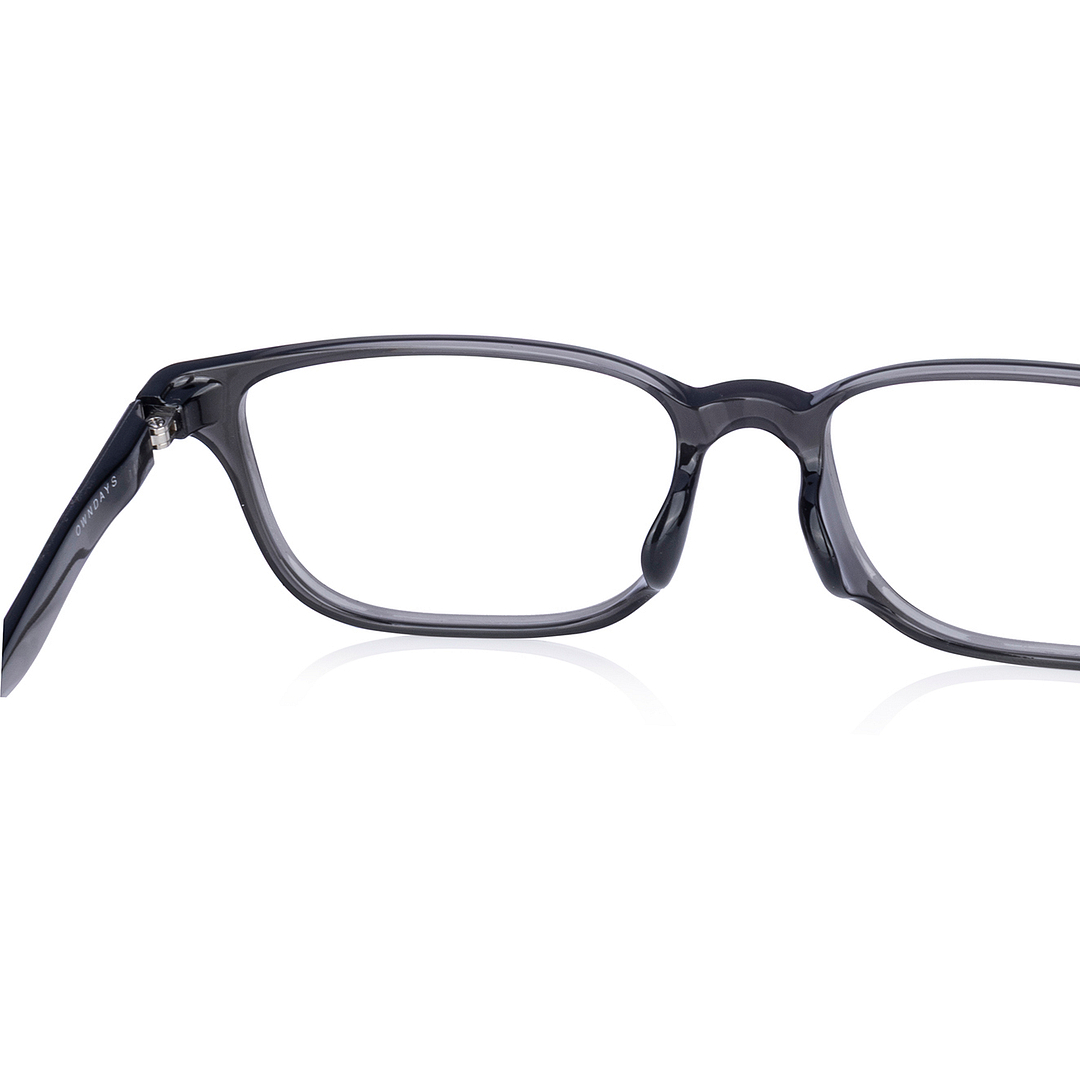 OWNDAYS | ESSENTIAL Clear Gray Full Rim Rectangle left side