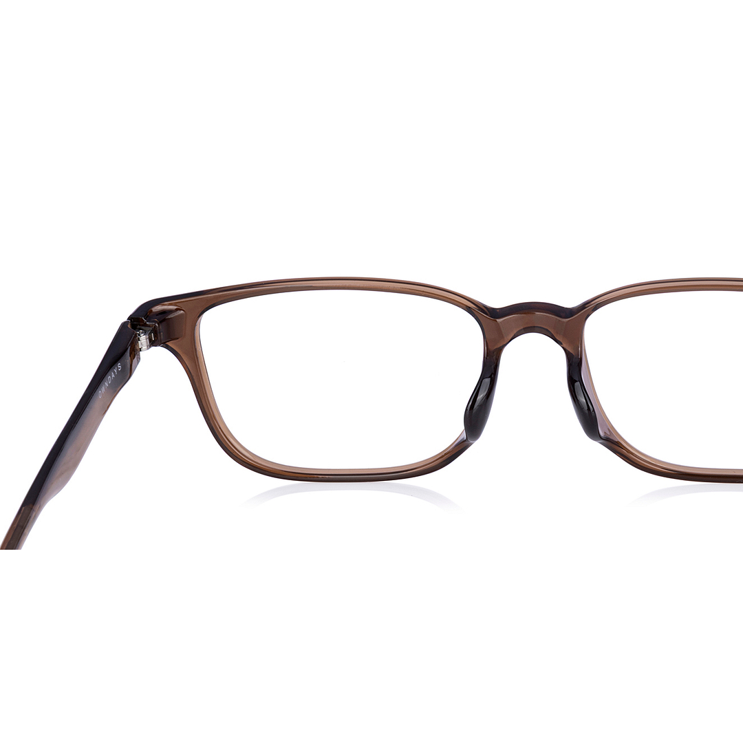 OWNDAYS | ESSENTIAL Clear Brown Full Rim Rectangle left side