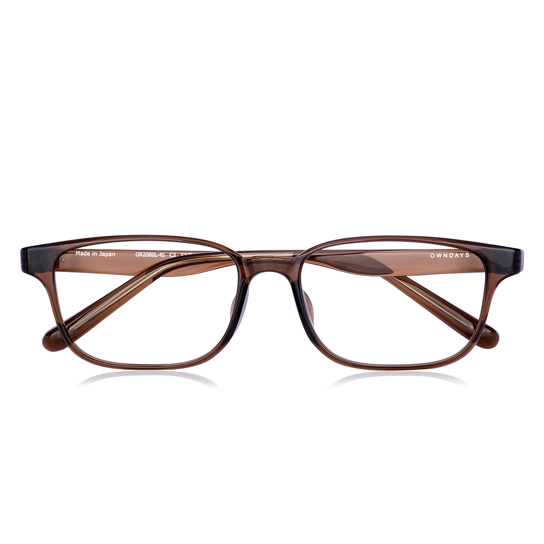 OWNDAYS | ESSENTIAL Clear Brown Full Rim Rectangle right side