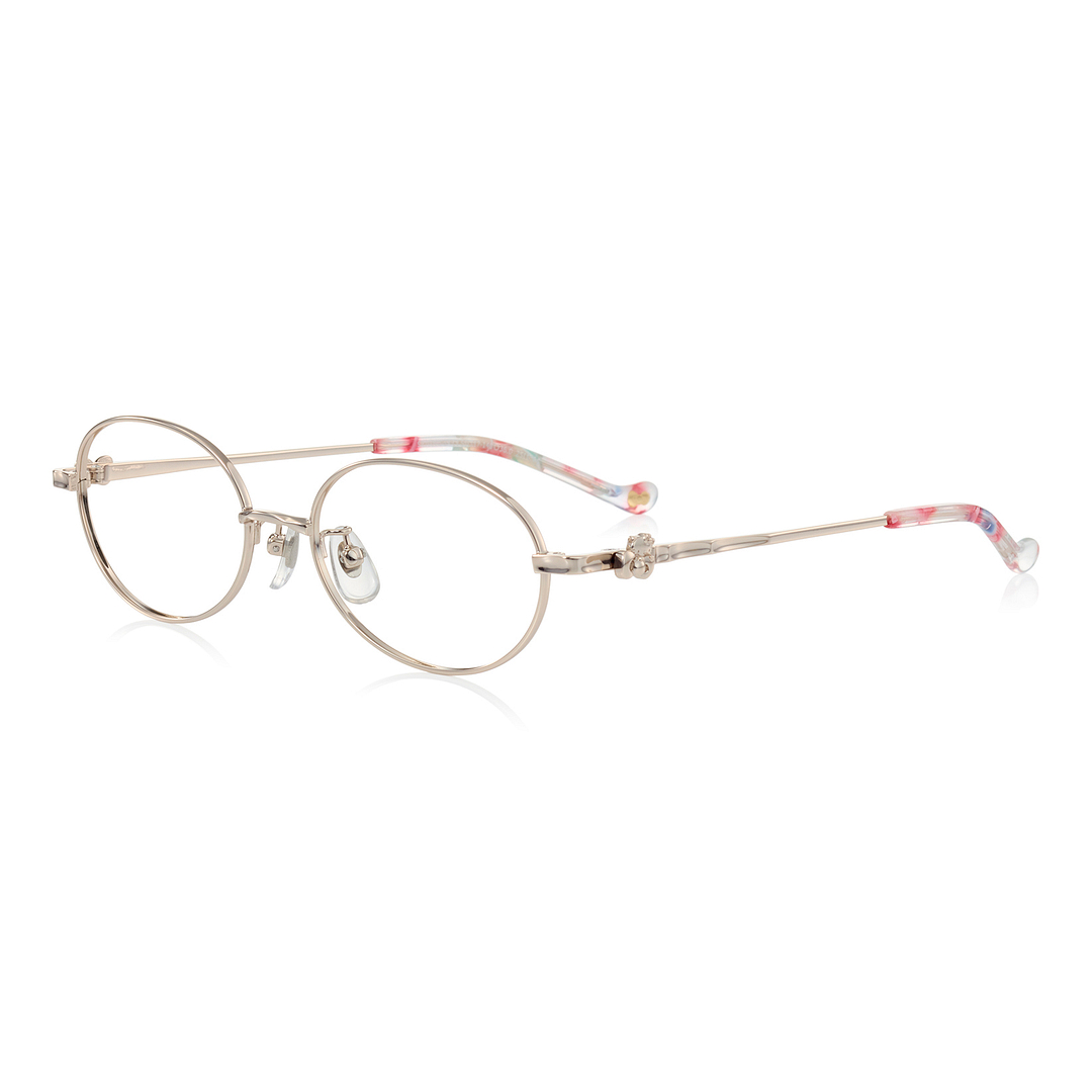 OWNDAYS & Hello Kitty Light Pink Gold Full Rim Oval left side
