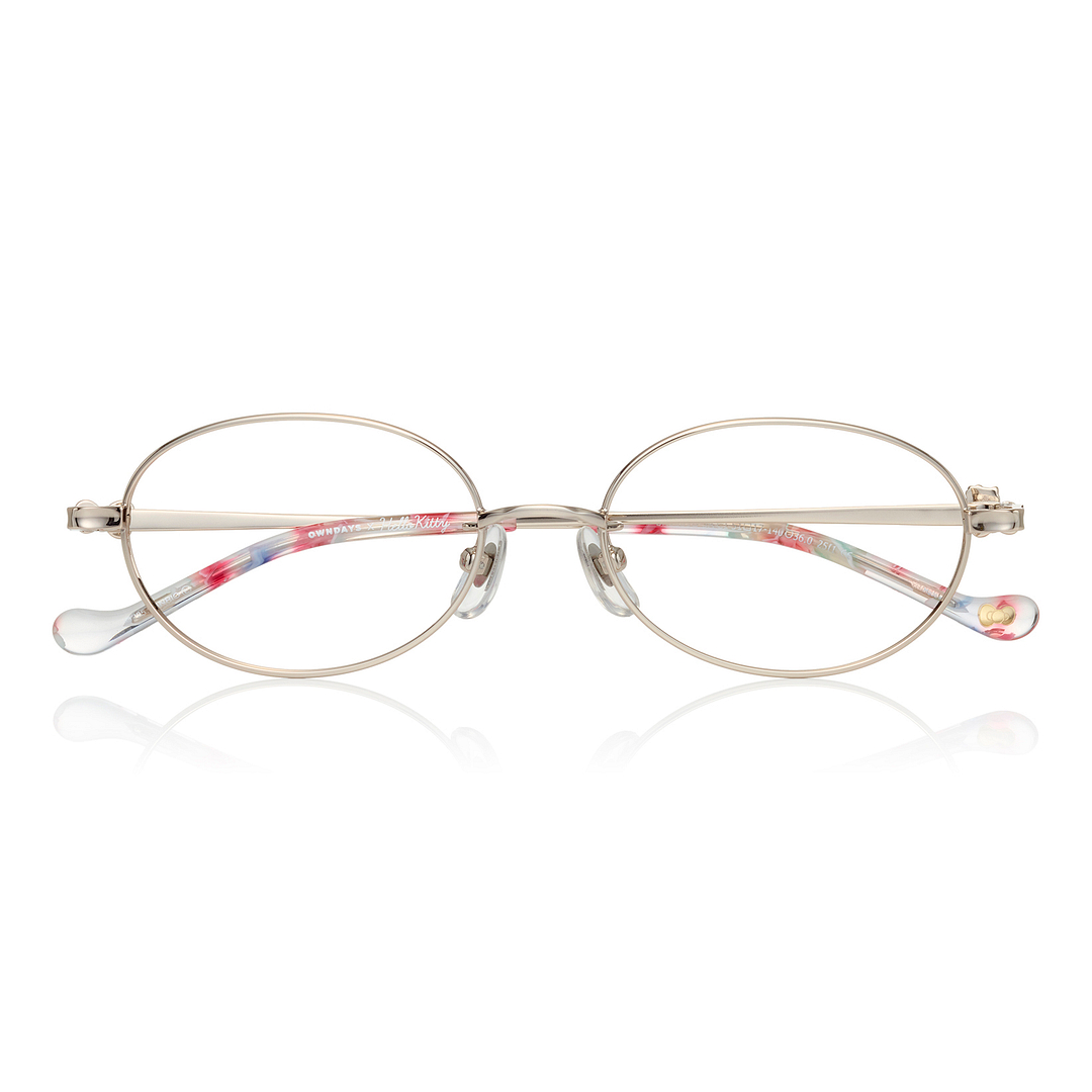OWNDAYS & Hello Kitty Light Pink Gold Full Rim Oval right side