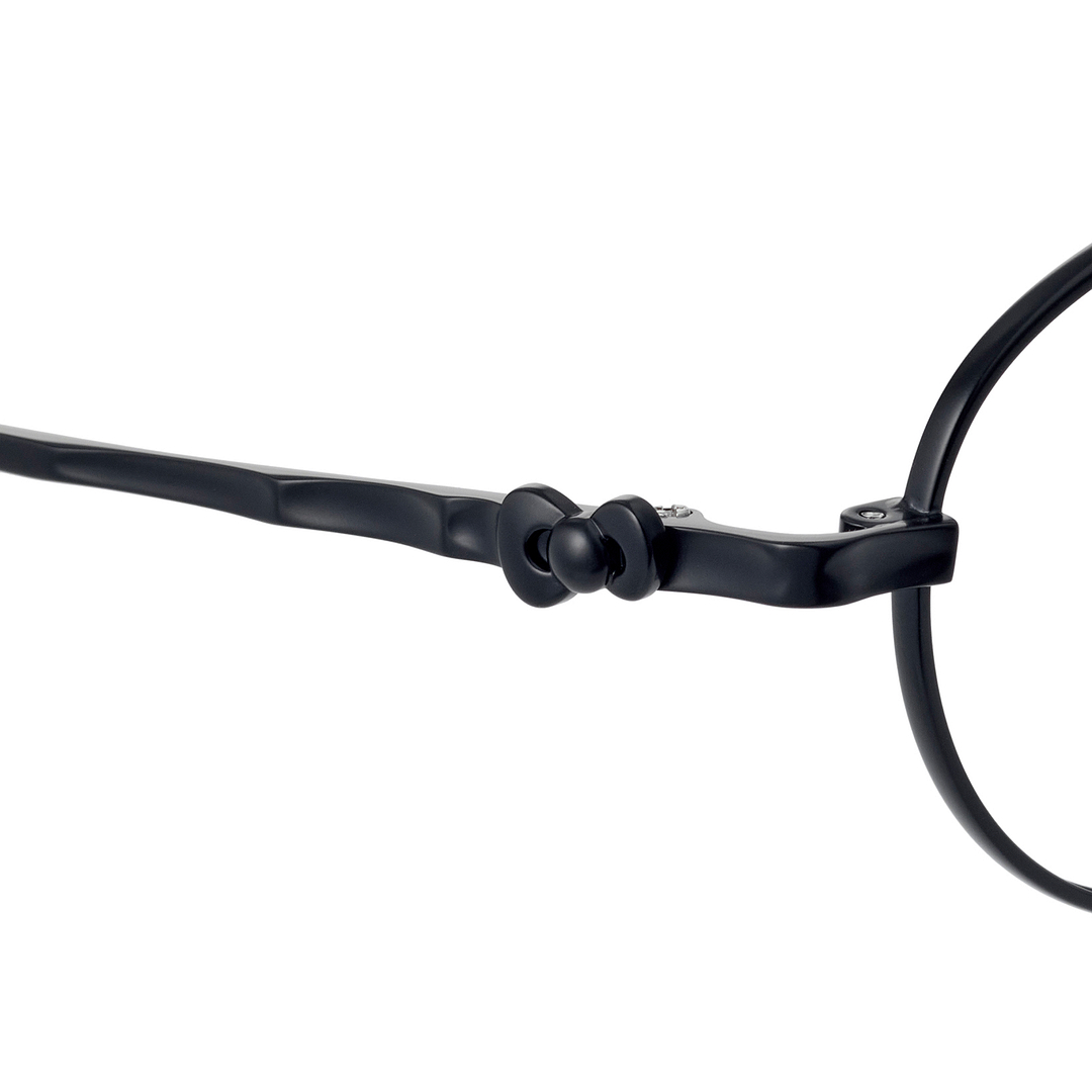 OWNDAYS & Hello Kitty Matte Black Full Rim Oval right side