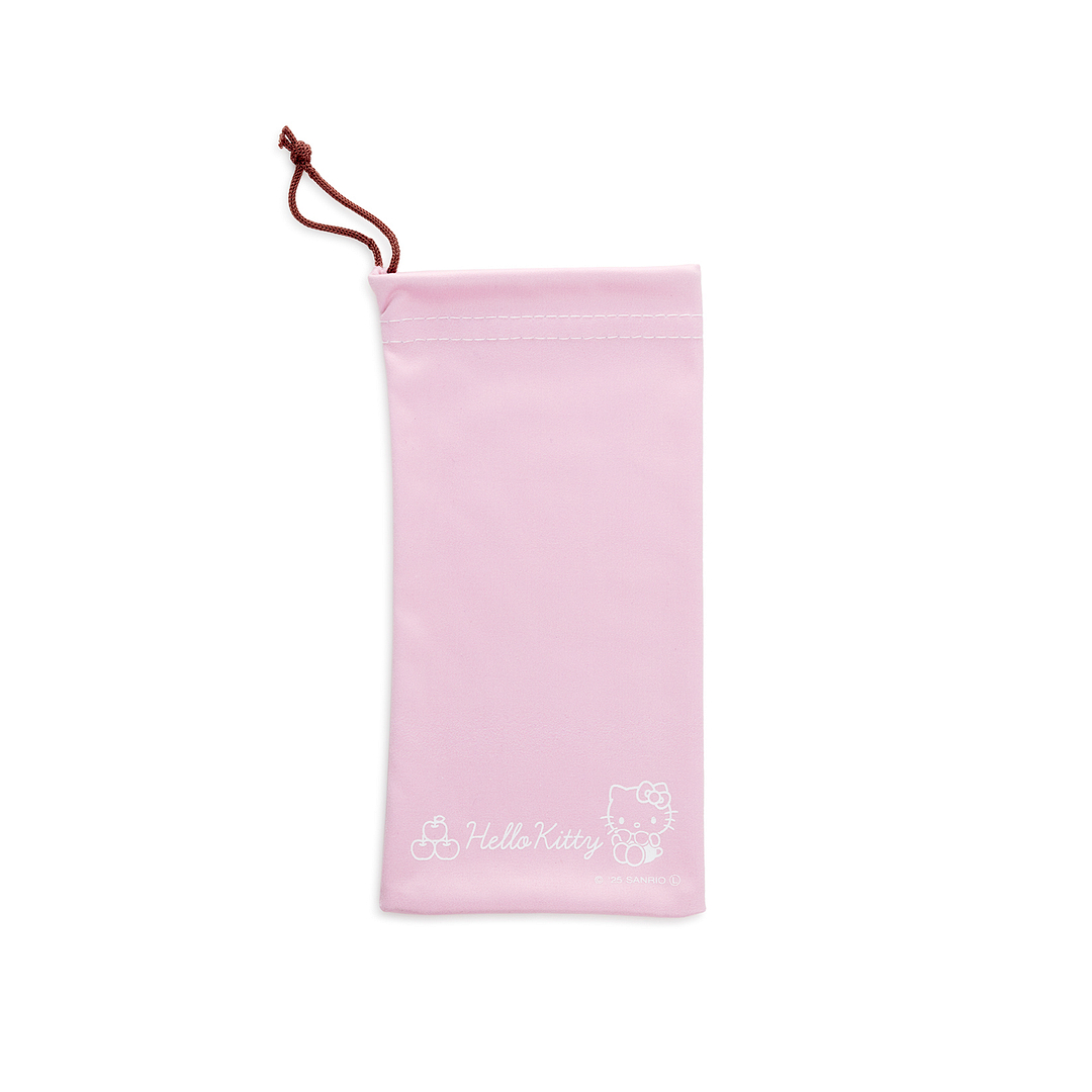 OWNDAYS & Hello Kitty Matte Red Full Rim Round left side