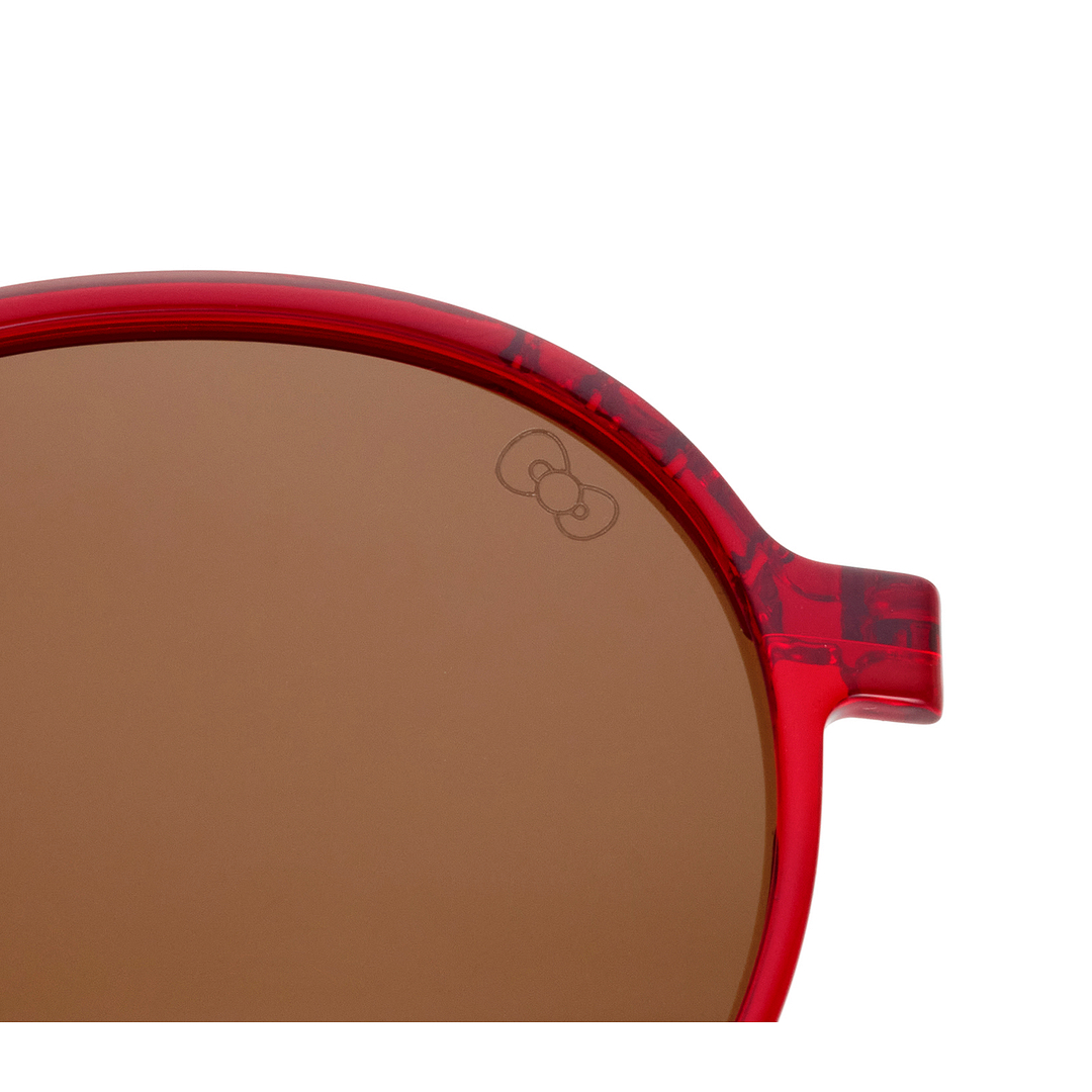 OWNDAYS & Hello Kitty Matte Red Full Rim Round right side