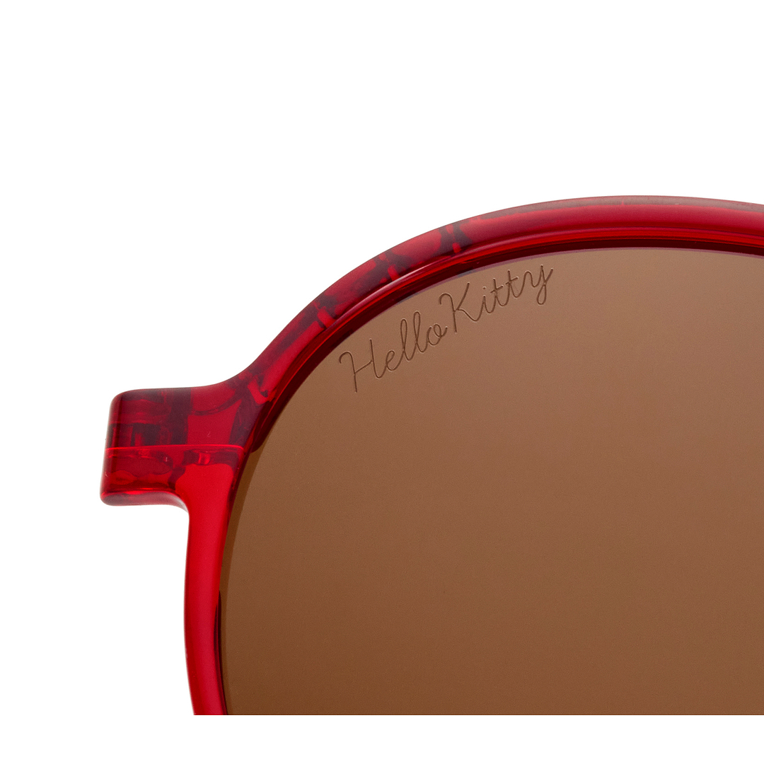 OWNDAYS & Hello Kitty Matte Red Full Rim Round left side