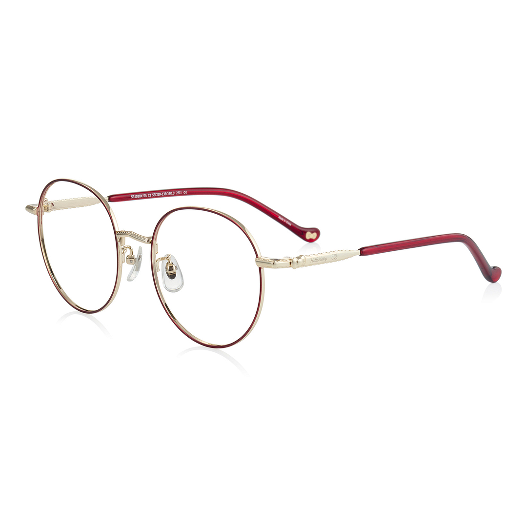 OWNDAYS & Hello Kitty Matte Red Full Rim Round left side