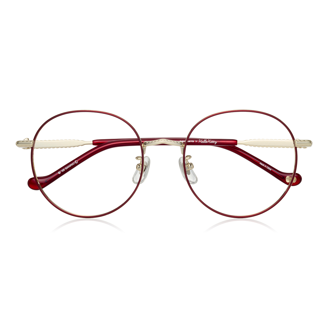 OWNDAYS & Hello Kitty Matte Red Full Rim Round right side