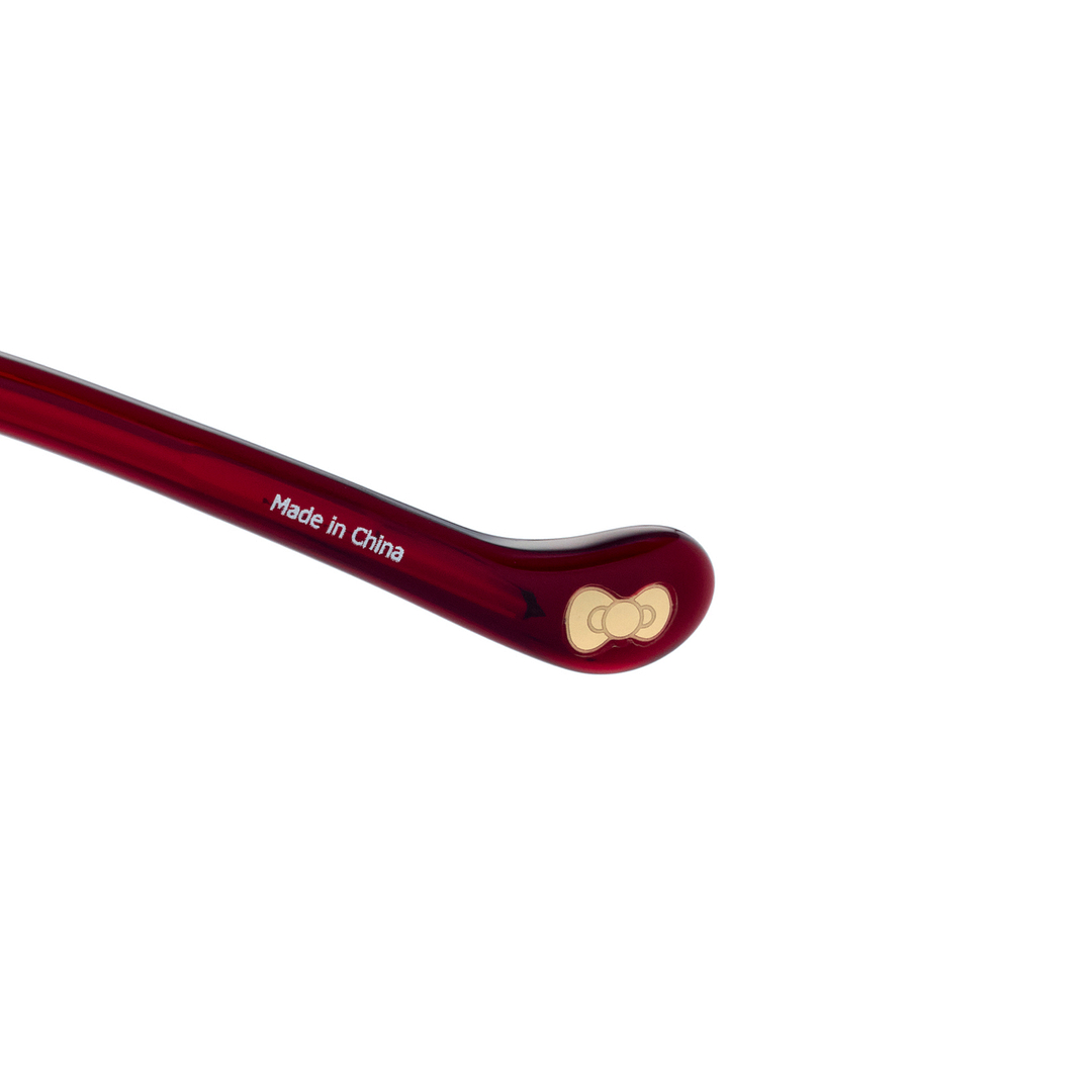 OWNDAYS & Hello Kitty Matte Red Full Rim Round left side